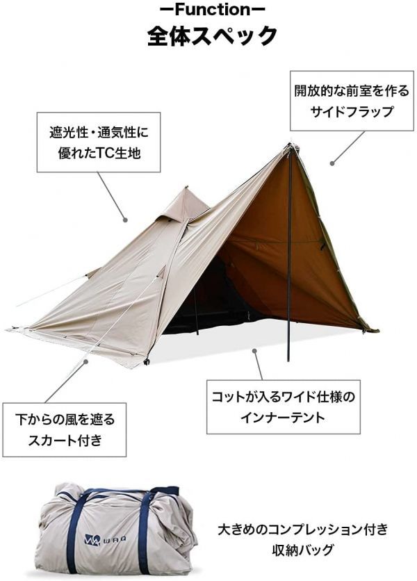 充実の品 50%オフ Gonex TC ワンポールテント 付属アクセサリー