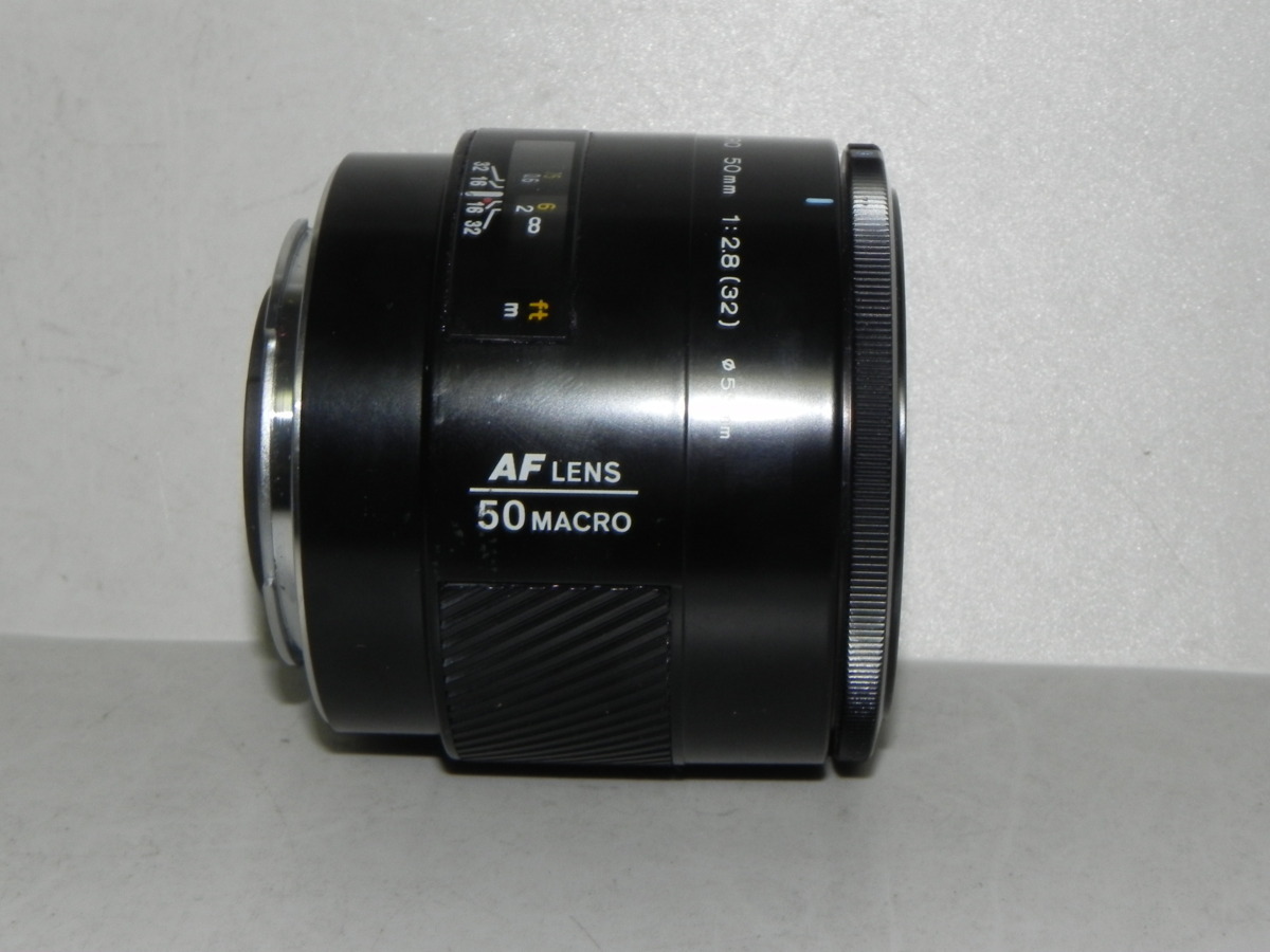 テレビで話題】 Minolta AF 50mm/f 2.8 Macro レンズ(中古品)。 ソニー