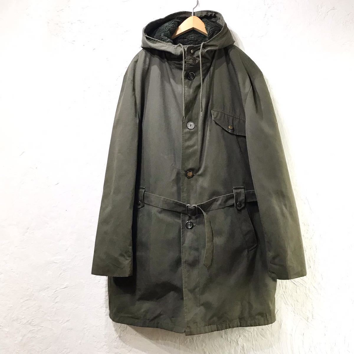 70 S ビンテージフランスドイツユーロ古着ボアライナー付きワークコートモッズコートミリタリー カラー