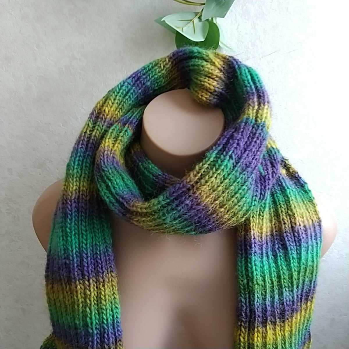 ⊂(*¨*)⊃[ postage included ] hand made *.. hand-knitted * stylish mo hair muffler * man woman anyone...* gradation wool ***...*