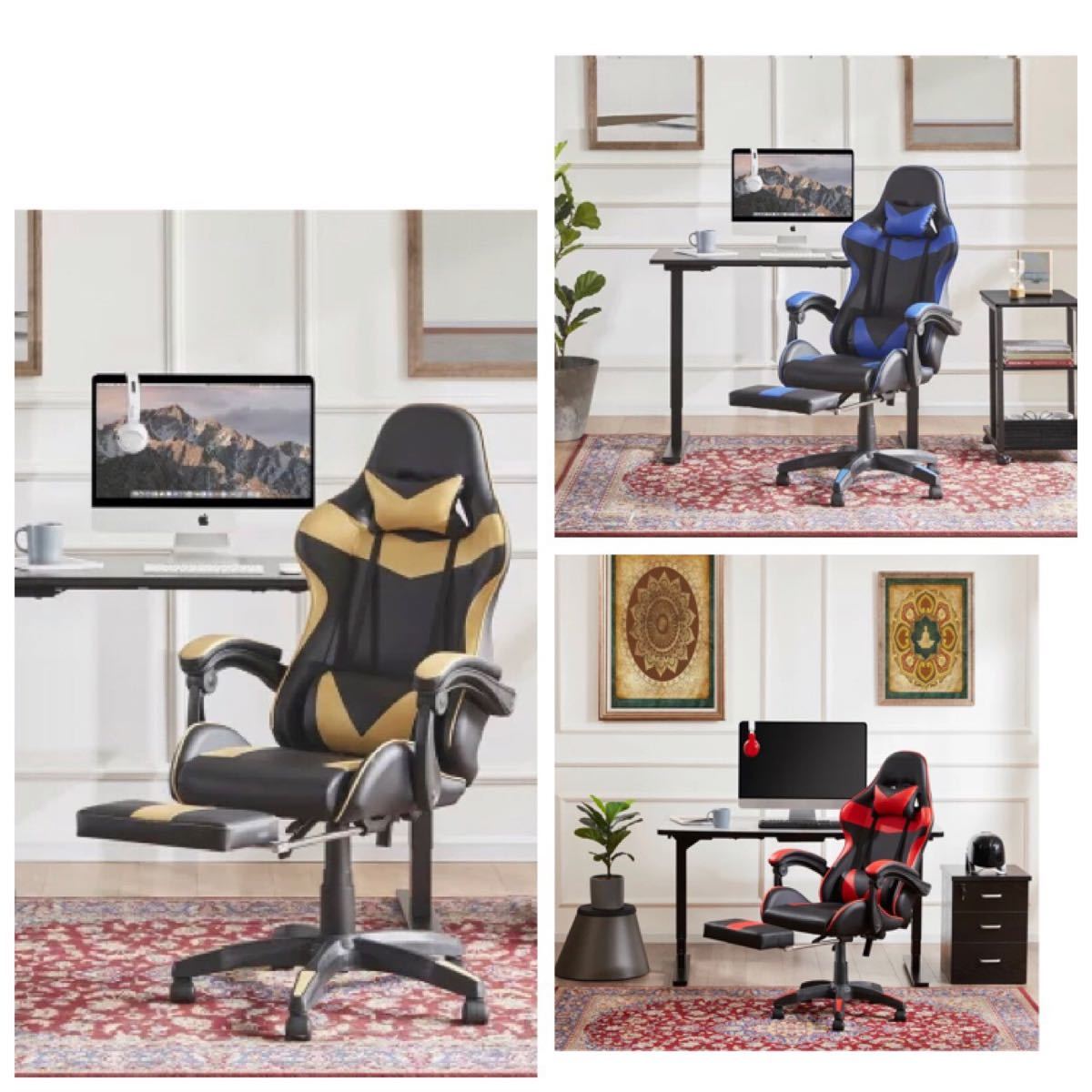 特価 オットマン リクライニング ゲーミング 椅子 ゲーミングチェア 愛用 アウトレット ゲーミングチェア 赤 動画配信 ハイバックチェア