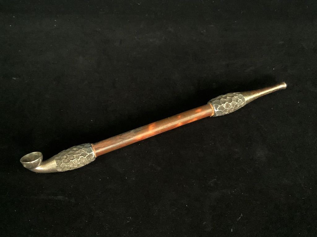 き28レ)当時物 純銀製 喫煙具 喫煙 煙草 煙管 キセル 重量約62g 古道具