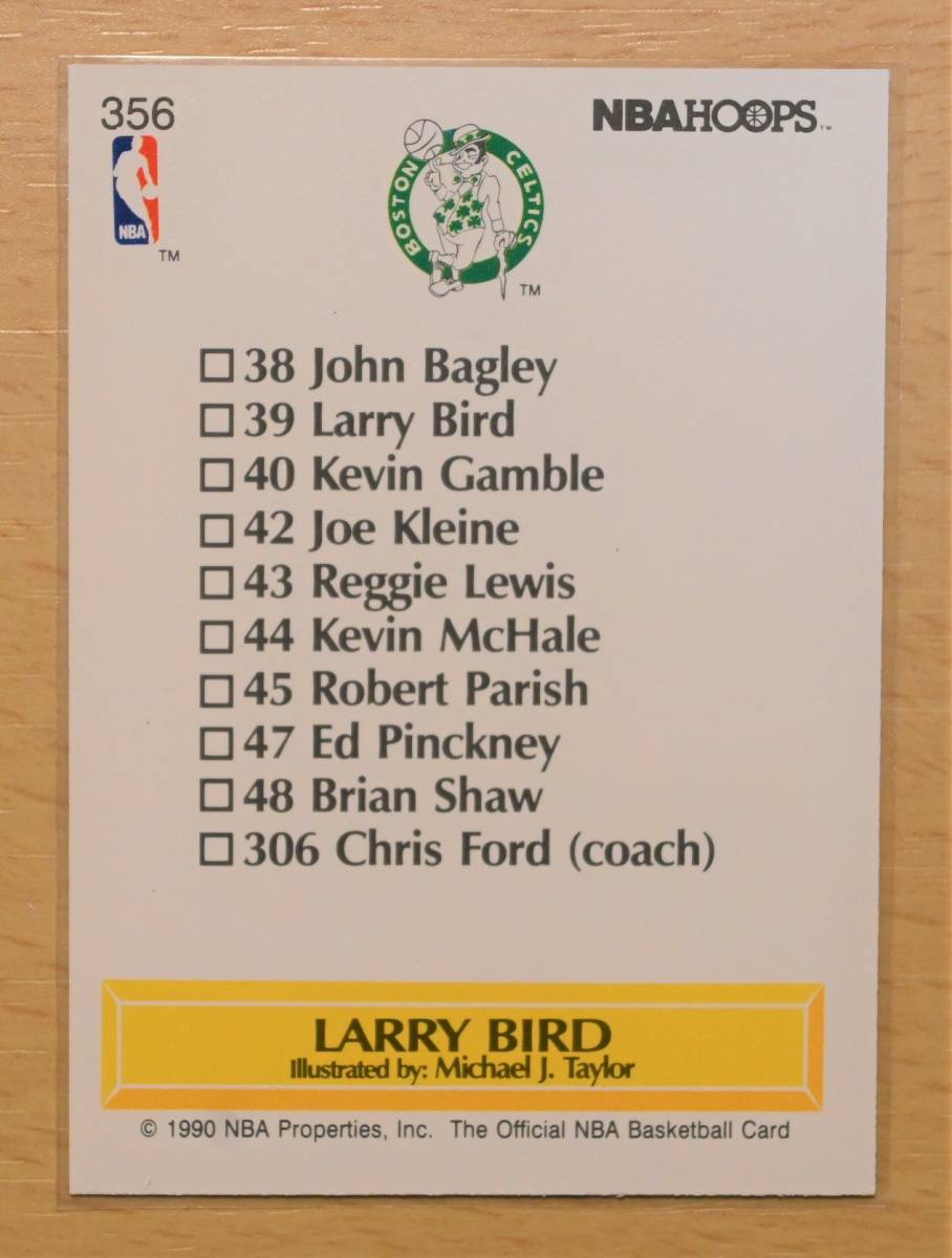 LARRY BIRD (ラリー・バード) 1990 NBA HOOPS トレーディングカード 356 【90s BOSTON CELTICS ボストンセルティックス】_画像2