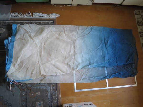 【希望者のみラッピング無料】 古い 蚊帳 カヤ 虫よけ キャンプ アウトドア 白x青 B 蚊帳 【希望者のみラッピング無料】 古い 蚊帳 カヤ 虫よけ キャンプ アウトドア 白x青 B 蚊帳