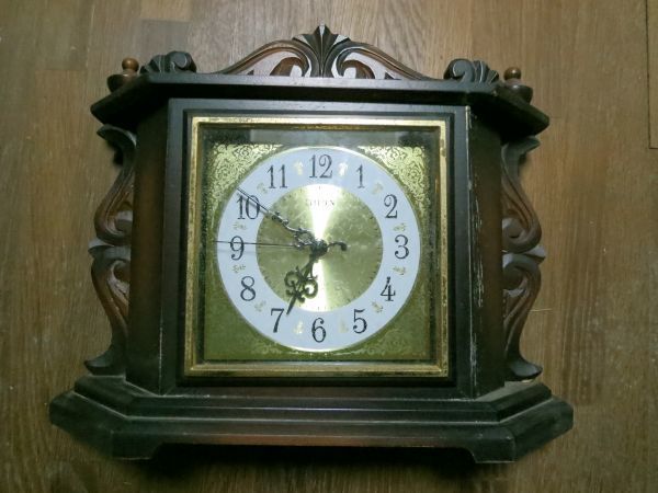 古い　置時計　シチズン　木製　インテリア　レトロ　アンティーク_画像1
