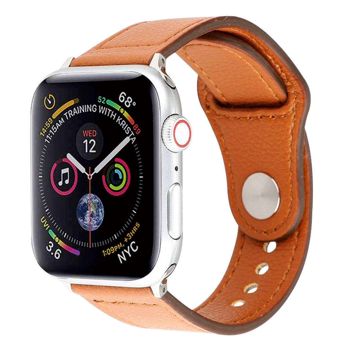 Apple Watch 38 40 41mm レザーバンド ライトブラウン - レザーベルト