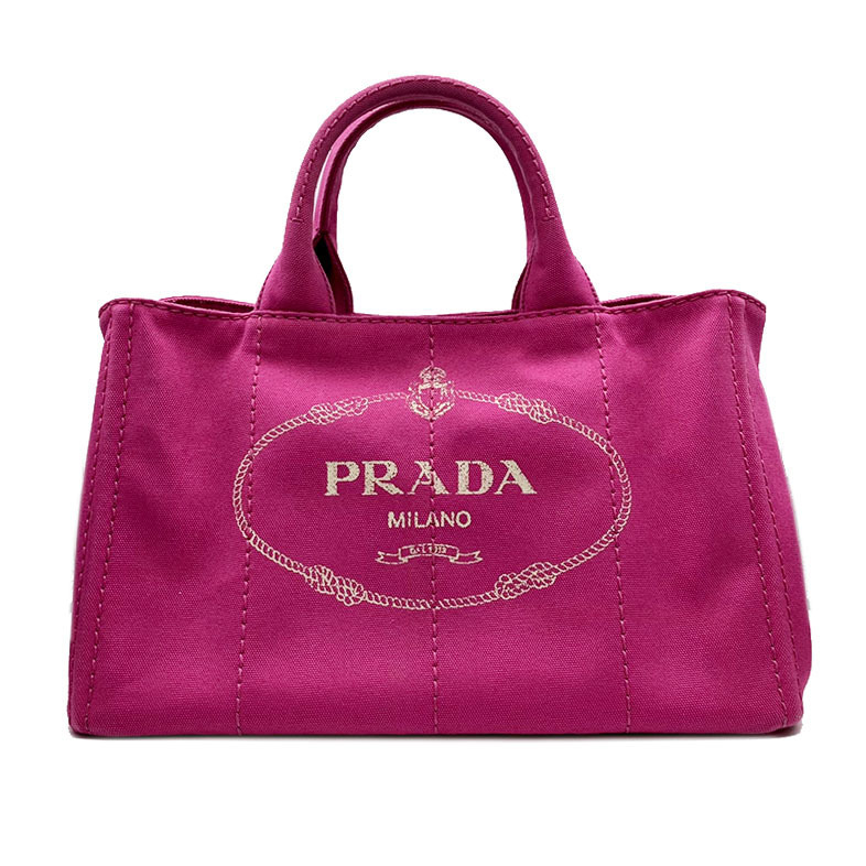 【ラッピング無料】 PRADA プラダ カナパ 中古 レディース トートバッグ フューシャ(ピンク) キャンバス、帆布
