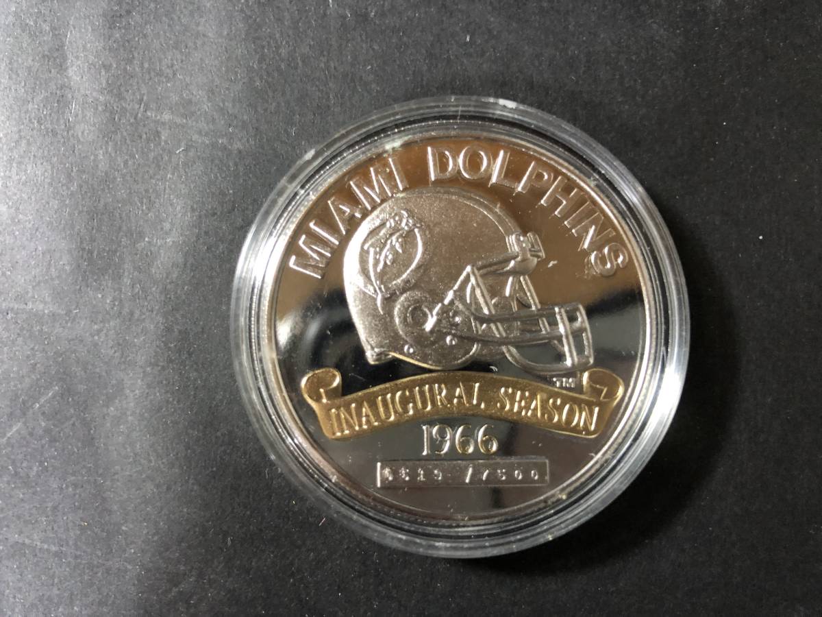 NFL 75th Anniversary Miami Dolphins монета серийный номер #0519 американский футбол Miami doli ласты z