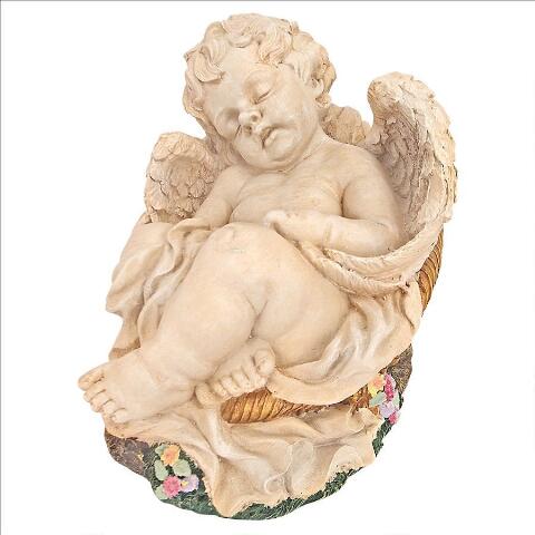 魅力の 昼寝する子供の天使（小） 置物彫刻インテリアアウトドア対応