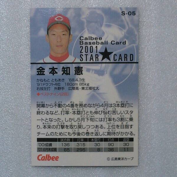 ２００１カルビー野球カード№Ｓ－５金本知憲（広島）スターカード_画像2