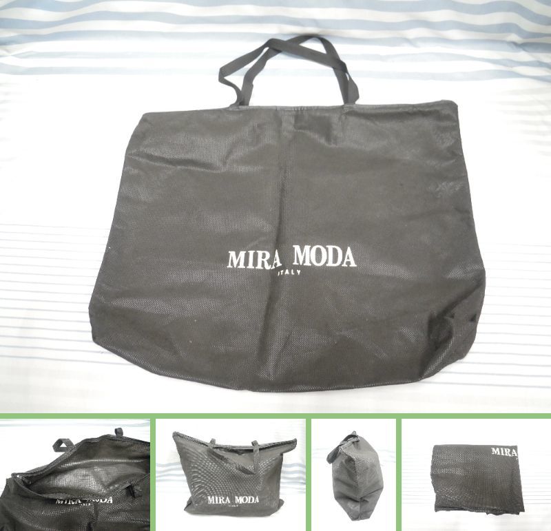 (う-D1-166) MIRA MODA ミラモーダ　ITALY　エコバッグ　ブラック　まとめて　12枚　収納袋　整理袋　中古_画像3
