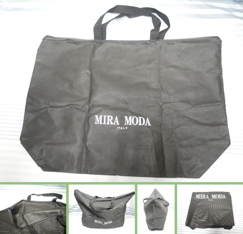 (う-D1-166) MIRA MODA ミラモーダ　ITALY　エコバッグ　ブラック　まとめて　12枚　収納袋　整理袋　中古_画像2