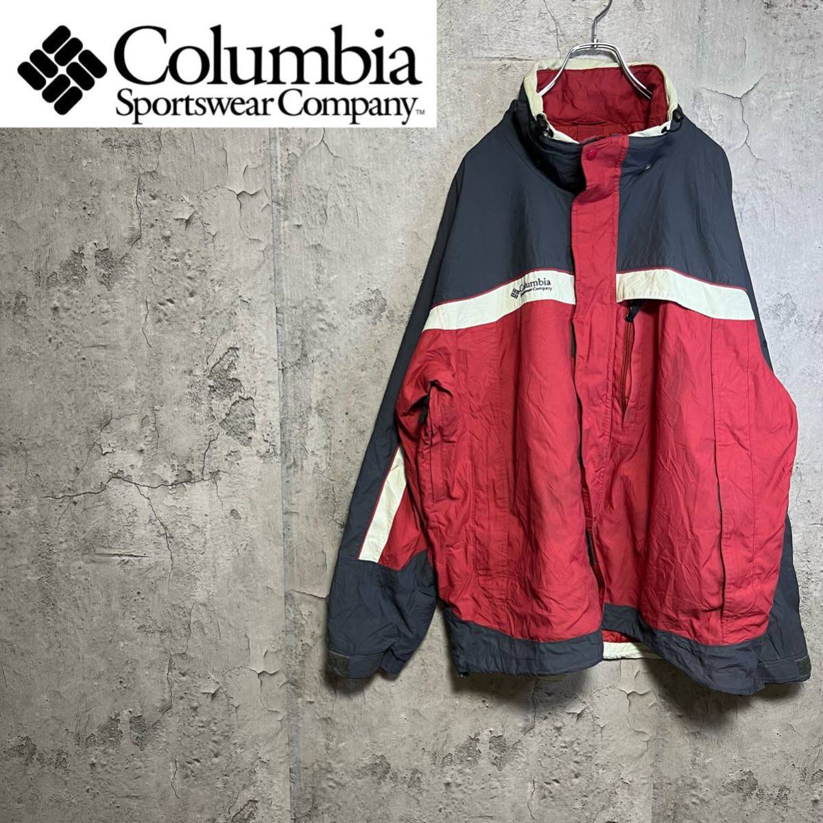 【Columbia】古着　ナイロンジャケット　コロンビア　90s BIGサイズColumbia マウンテンパーカー フリース 古着 中綿 コロンビア 
