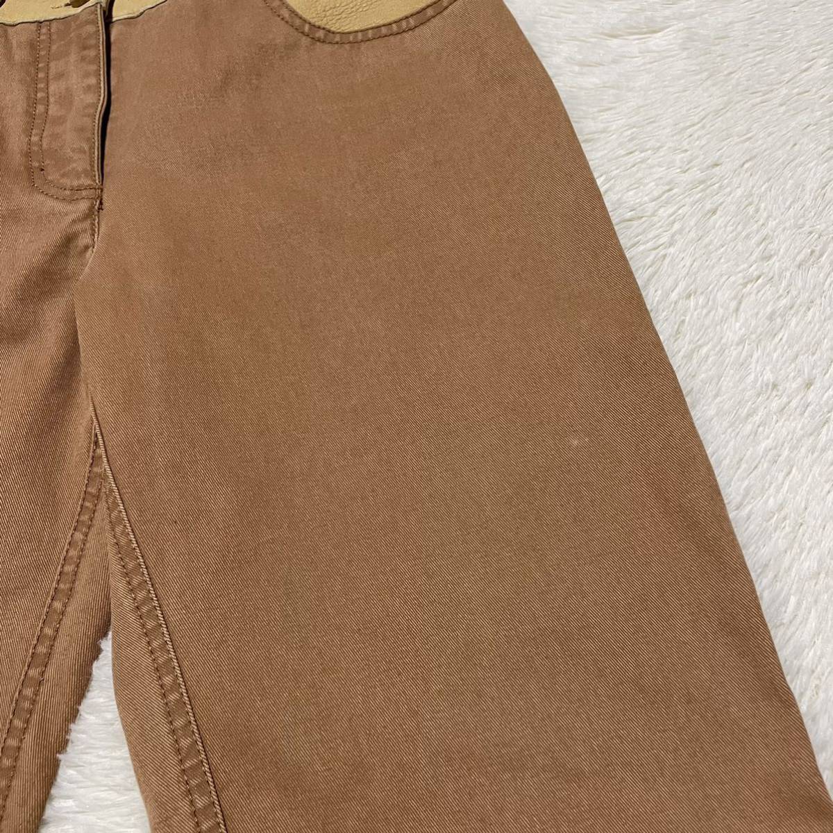 特上美品 本物 シャネル COCOマーク COCOボタン レザー切替 デニム