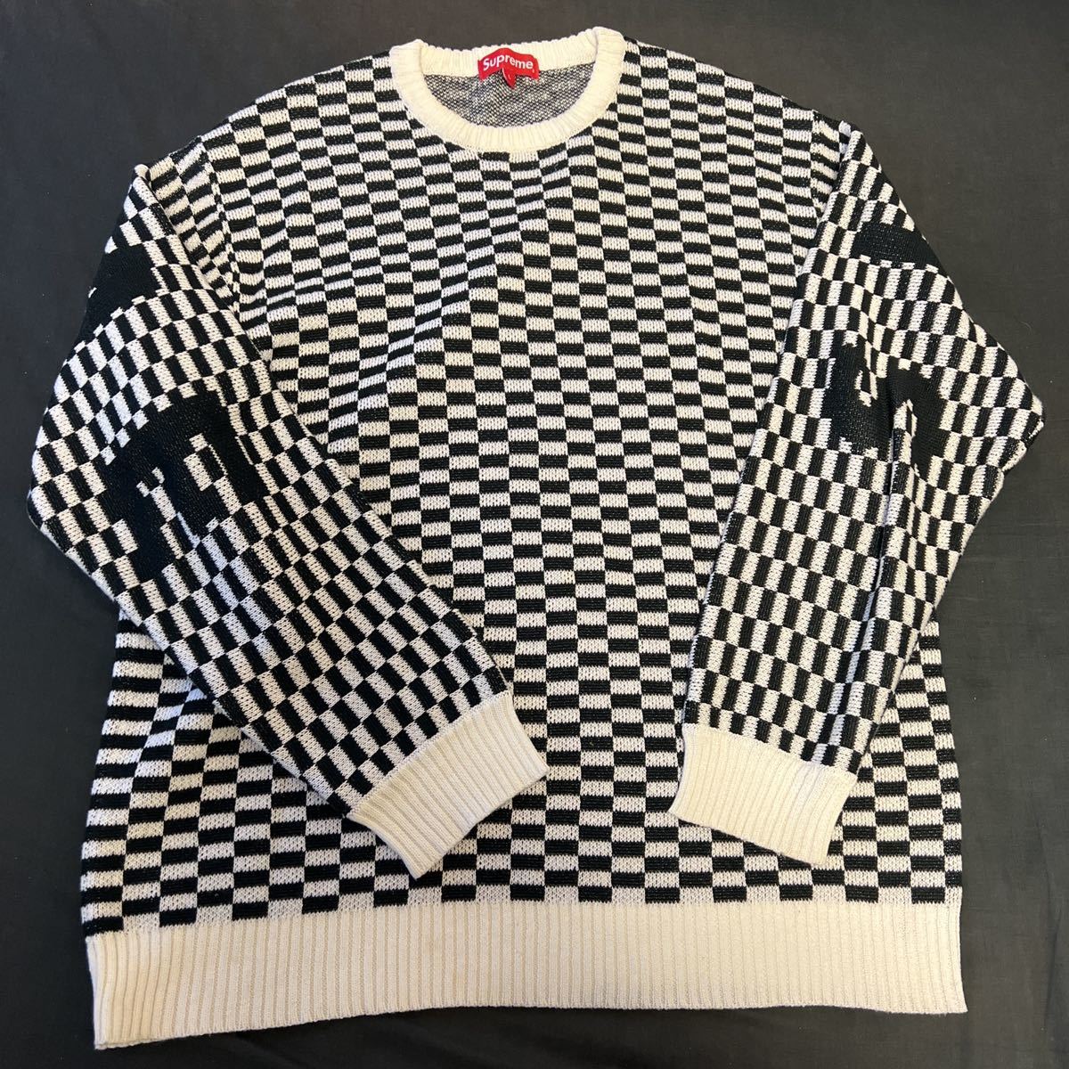 supreme back logo sweater 2020ss Lサイズ チェッカー柄 キムタク着 
