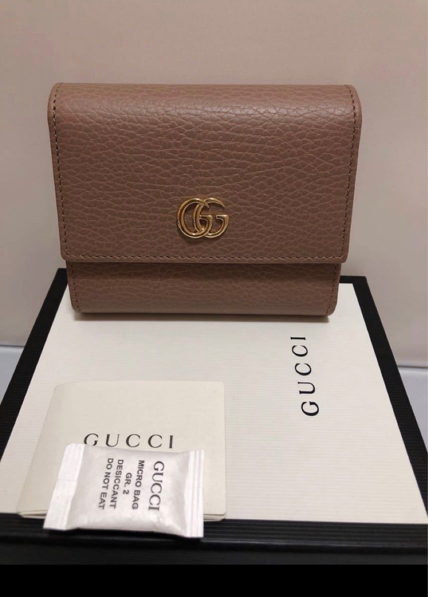 未使用】GUCCI GGマーモント 三つ折り財布 レディースファッション