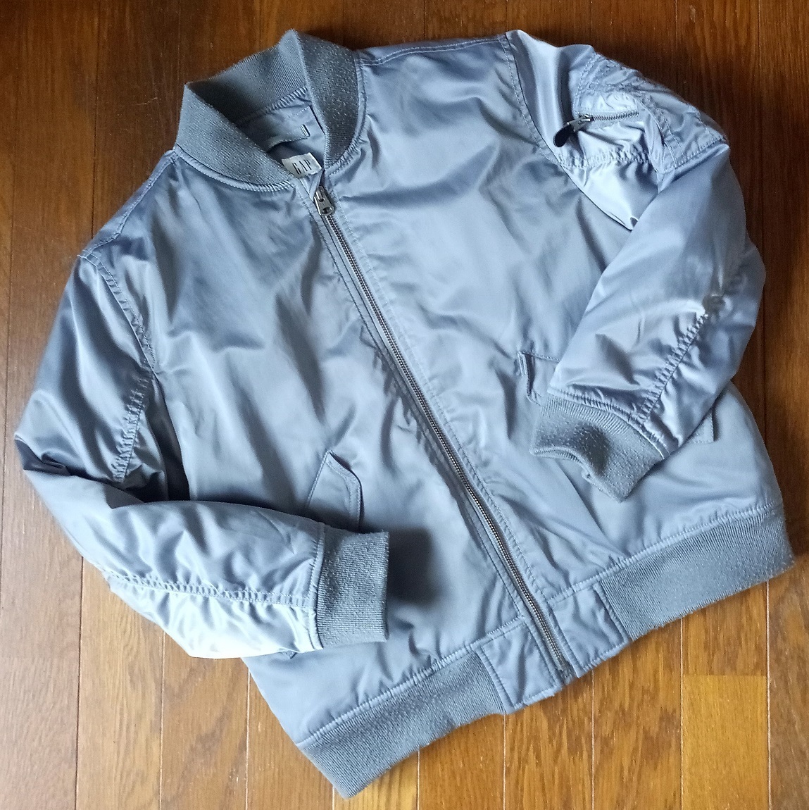 GAP Gap 150 XS MA-1 type outer nylon jacket winter Zip up down plain lady's Kids autumn winter beautiful goods 