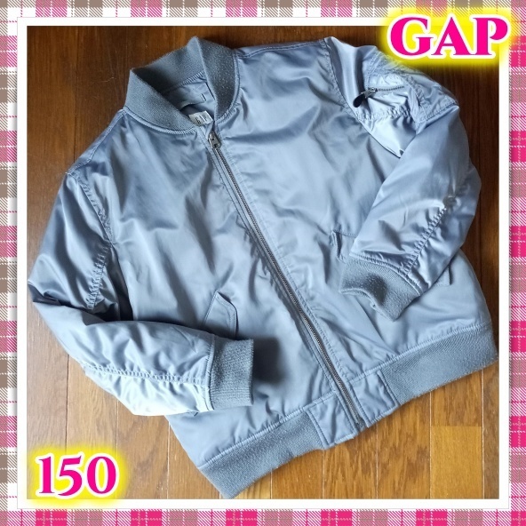 GAP Gap 150 XS MA-1 type outer nylon jacket winter Zip up down plain lady's Kids autumn winter beautiful goods 