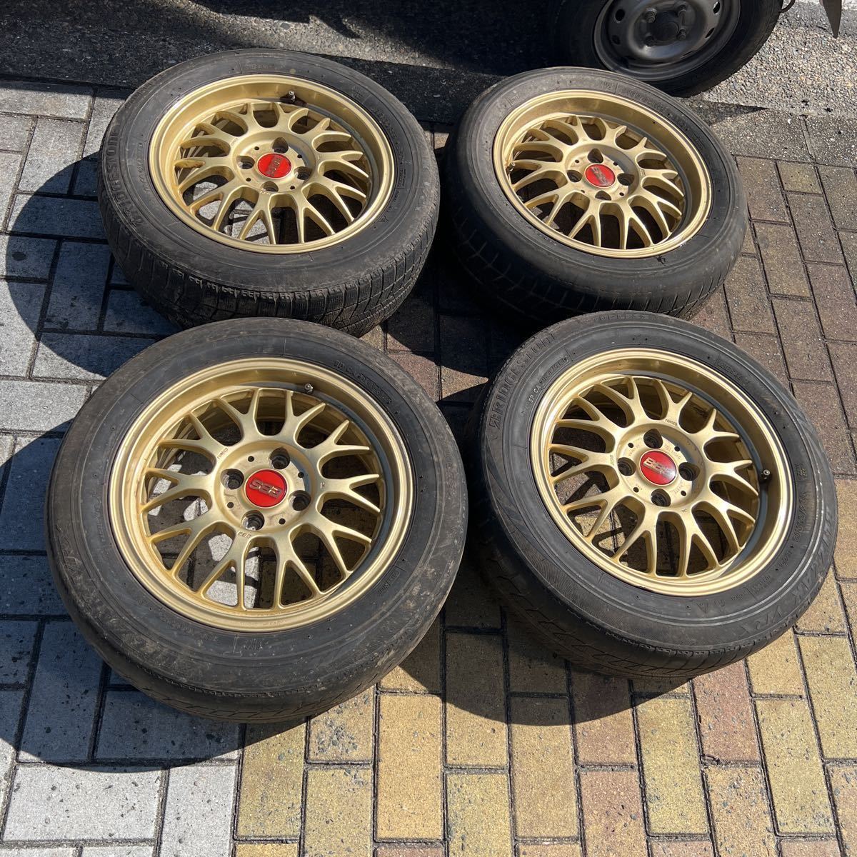 千葉 BBS 15インチ 185/60R15 タイヤ アルミホイール 6.5J ゴールド