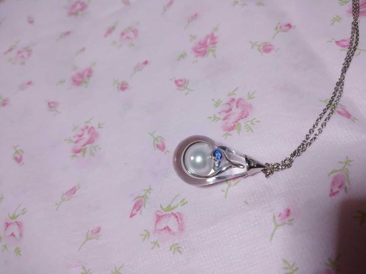スタージュエリー アクリル ネックレス CLEAR DROPS パール シルバー