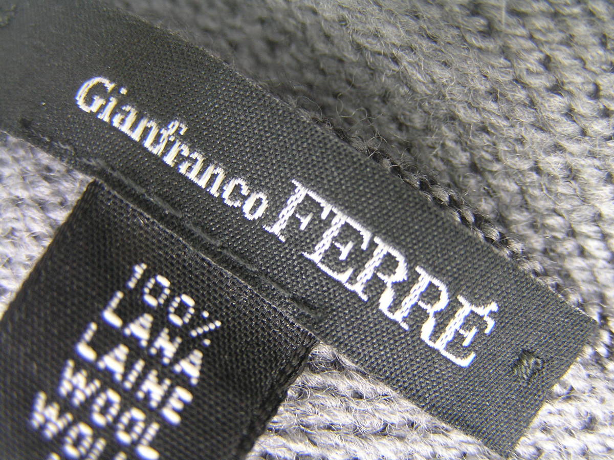 マフラー♪Italy Made ジャンフランコ フェレGianfranco Ferre メンズ 合わせやすいグレーGray系 Pure Woolウール100% 3549■郵便送料350円_毎日使うものだからマフラーは良いものを