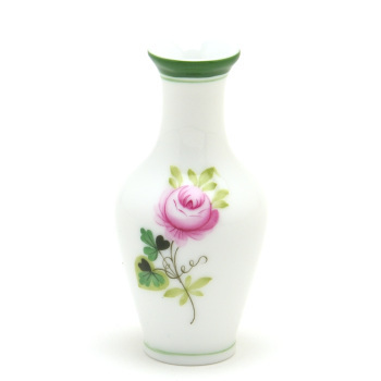【数量限定】 手描き 一輪挿し ウィーンのバラ 花器 ミニ花瓶(07103) ヘレンド(Herend) 花活け 新品 ハンガリー製 飾り物 置物 花瓶