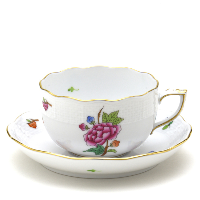 ヘレンド(Herend) ティーカップ＆ソーサー 食器 ヴィクトリアの花と蝶