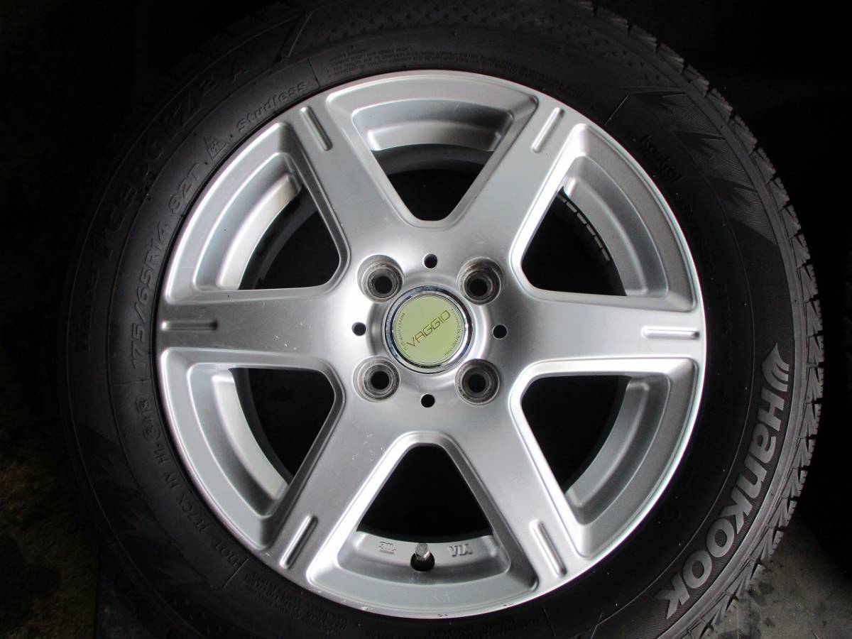 ★9.5分山★18年製★ HANKOOK 175/65R14 社外ホイール 14×5.5J +50 4H-100 4本セット A775の画像4