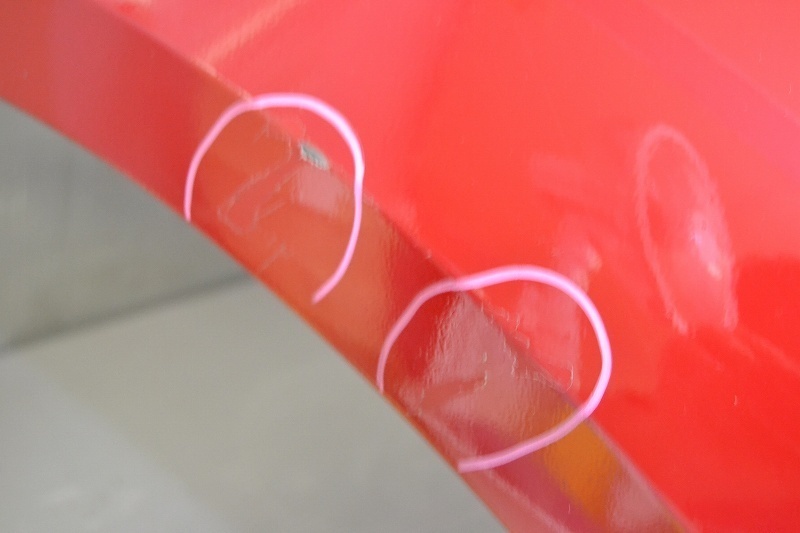アウディ TT 純正 破損無 取付OK リアバンパー 赤 レッド クーペ 1.8T 右ハンドル MT 前期(8N) P020913の画像5
