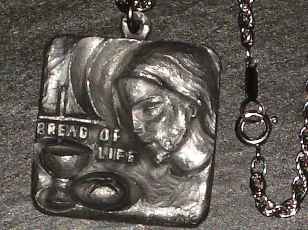 ビンテージ★Mdc★キリスト★ペンダント★V89★BREAD OF LIFE★メダイ★ジーザス★ロザリオ★磔刑★バイブル★聖書★教会★USA