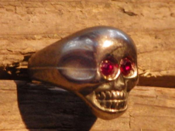 50\'S* Skull * ring * ring *61.8 millimeter *21 number * skull * Vintage * Biker ring *.. ring * toy ring *.* wild one *USA