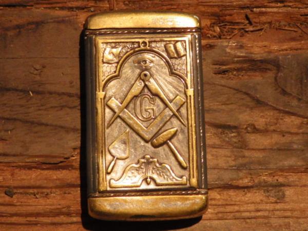  antique * Freemason * Match case * Match inserting * Vintage * lighter * secret society * pill case low Match USA miscellaneous goods collection 