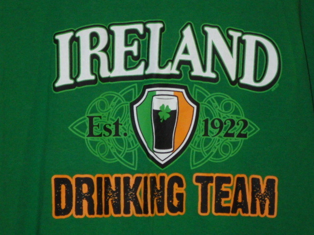 古着★IRELAND DRINKING TEAM★Tシャツ★緑L★アイリッシュ★パンク★ポーグス★アイルランド★ギネスビール お酒 飲み会 ヘビードリンカー_画像3