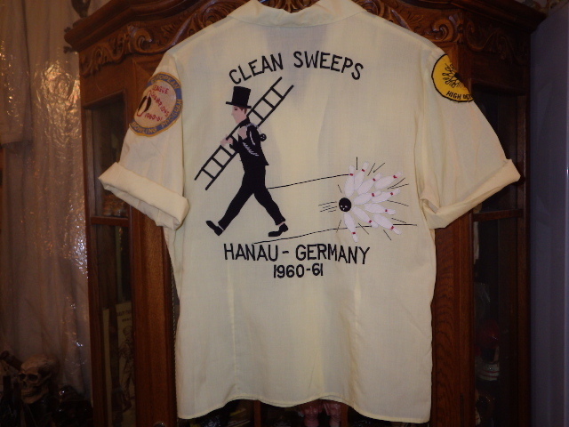 一撃落札★60'S★Ship'n Shore★ボーリングシャツ★S★CLEAN SWEEPS★ビンテージ★刺繍★ドイツ★USA★七分袖★シルクハット★紳士_画像4