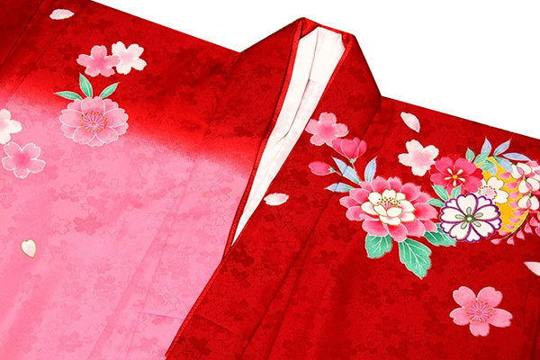 [ мир приятный магазин ] есть перевод #[ девочка 7 лет ~. перо рисунок 4 ..] цветок узор окраска разделение затемнение золотая краска обработка женщина . "Семь, пять, три" . три . Новый год 4 . длинное нижнее кимоно имеется кимоно #