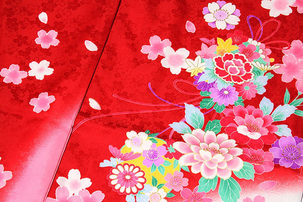 [ мир приятный магазин ] есть перевод #[ девочка 7 лет ~. перо рисунок 4 ..] цветок узор окраска разделение затемнение золотая краска обработка женщина . "Семь, пять, три" . три . Новый год 4 . длинное нижнее кимоно имеется кимоно #