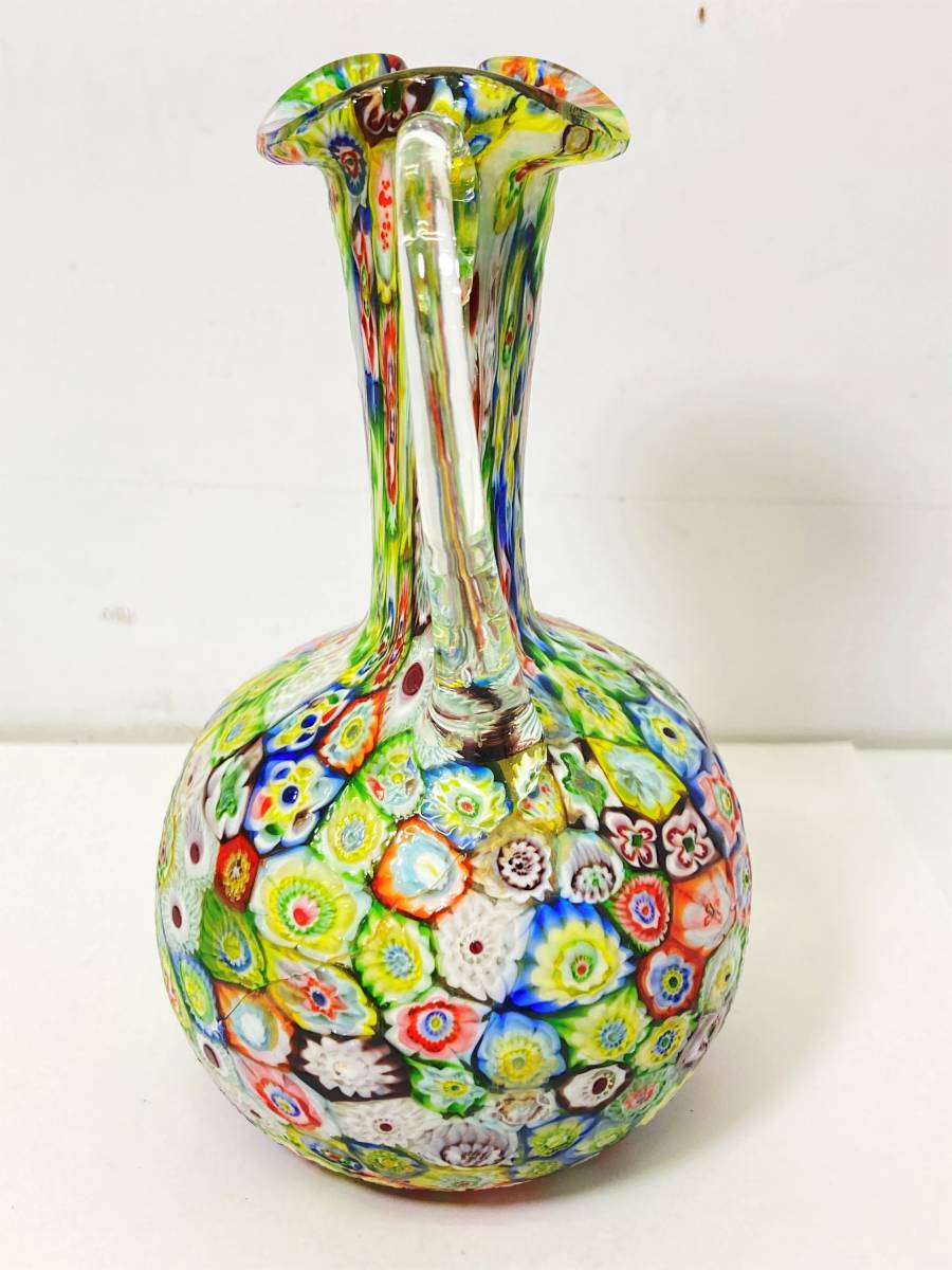 魅力的な ムラーノガラス ベネチアンガラス 花器 花瓶 ミルフィオリ 購入廉価 ムラーノガラス ベネチアンガラス 花器 花瓶 ミルフィオリ ヴェネツィアンガラス 花瓶