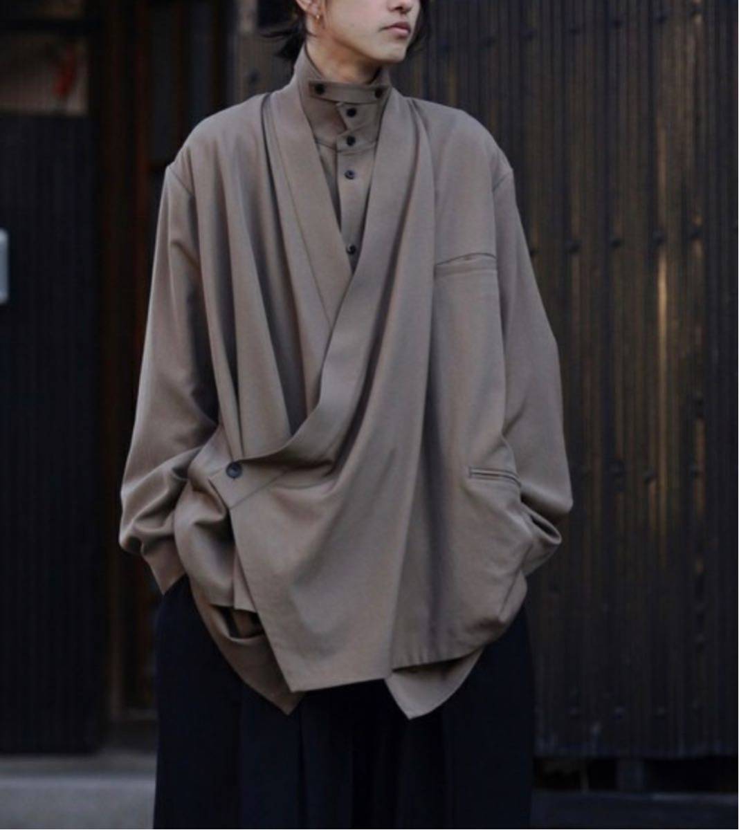 BISHOOL Wool Gabardine KIMONO Drape Jacket ビシュール ウール