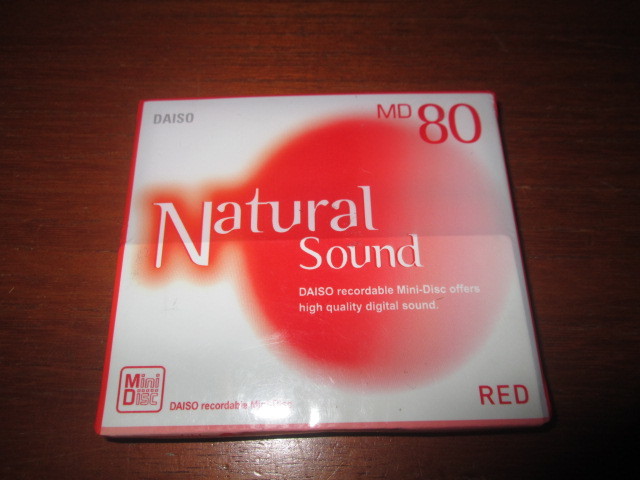 MINIDISC ダイソー Natural 【特別訳あり特価】 Sound 1枚 超人気 RED MD80