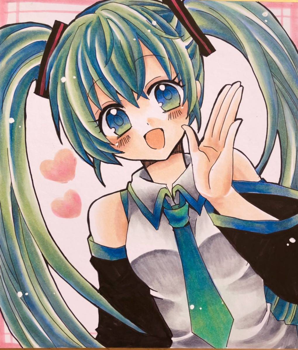 Yahoo!オークション - 手描きイラスト 同人 イラスト 初音ミク 色紙 Yahoo!オークション - 手描きイラスト 同人 イラスト 初音ミク 色紙