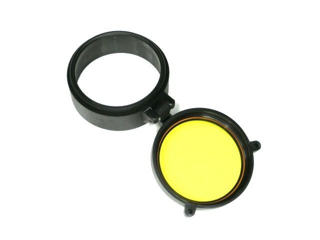 透明黄色クリアイエロー型フリップオープンスコープカバー バトラーキャップ66mm新品　スコープ レンズ 保護 ドットサイト　カバー _画像1
