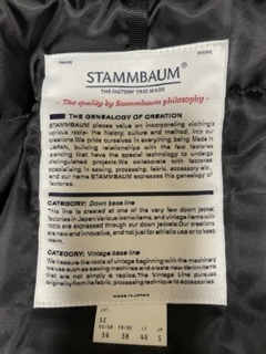 【STAMMBAUM】シュタンバウム・ダウンジャケット/ブラック・サイズ38（Sサイズ相当）_画像3