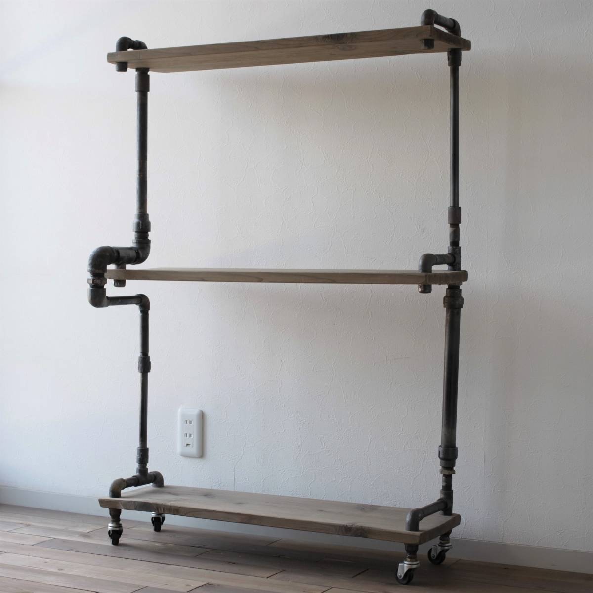 現品限り】vintage iron shelf 1180*800*310 アイアン ウッド シェルフ