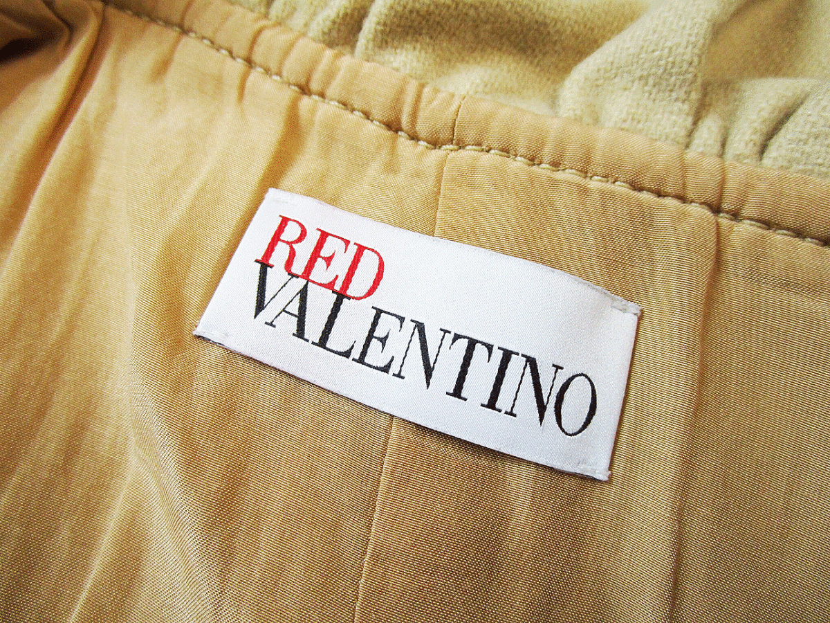 (D) RED VALENTINO レッドヴァレンティノ フリル装飾 ロングコート 38 ベージュ_画像7