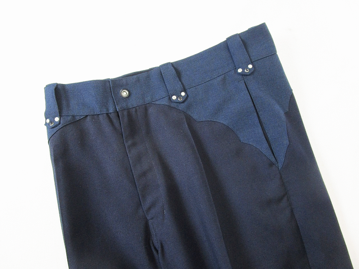 (D) TOGA VIRILIS Toga bi Release 21SS переключатель дизайн брюки 46 темно-синий слаксы 