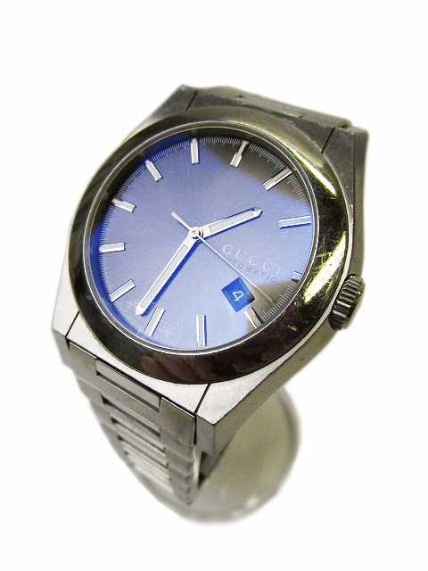 D) GUCCI 腕時計 YA115201 パンテオン グッチ オートマチック 自動巻き