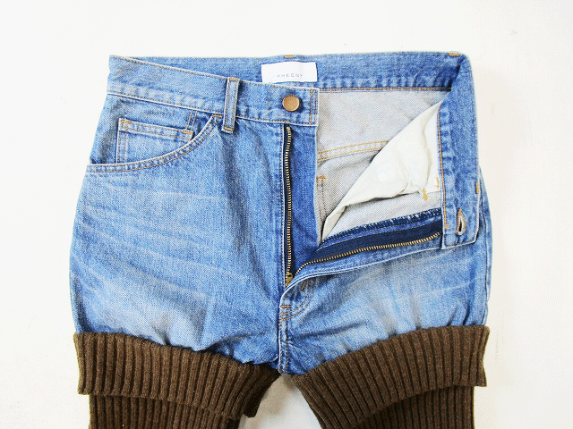 D PHEENY ニット ドッキング デニムパンツ 2 フィーニー JEANS WITH