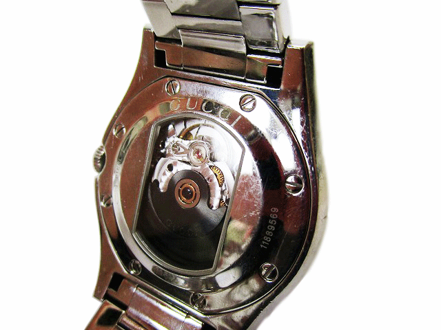 D) GUCCI 腕時計 YA115201 パンテオン グッチ オートマチック 自動巻き