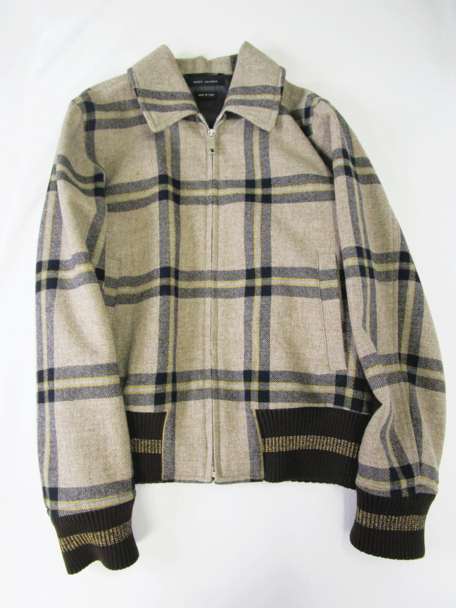 (D) 未使用 16AW MARC JACOBS チェック ウール ブルゾン 48 マークジェイコブス 定20万_画像1