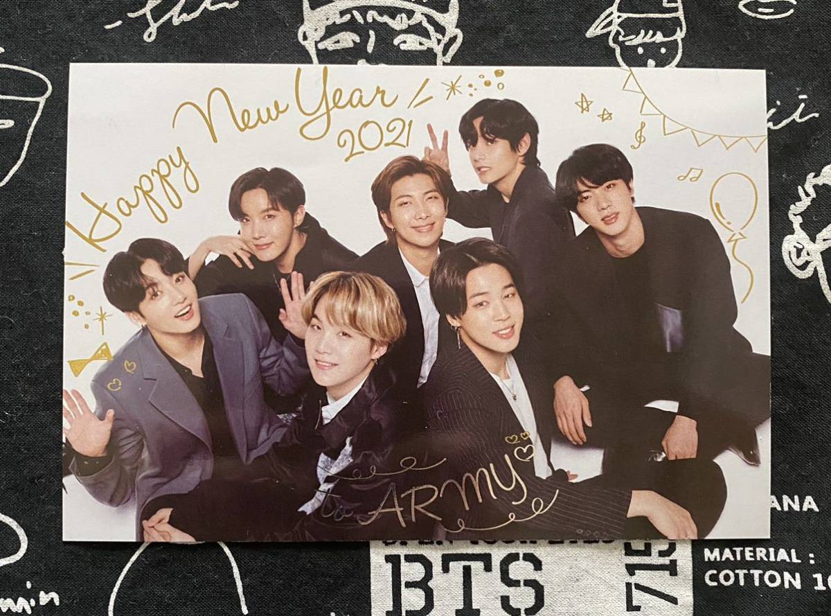 【即決】BTS　グリーティングカード　2021年　年賀状　ファンクラブ限定　公式　FC　JPFC　ポスカ　ポストカード　非売品　防弾少年団_画像1